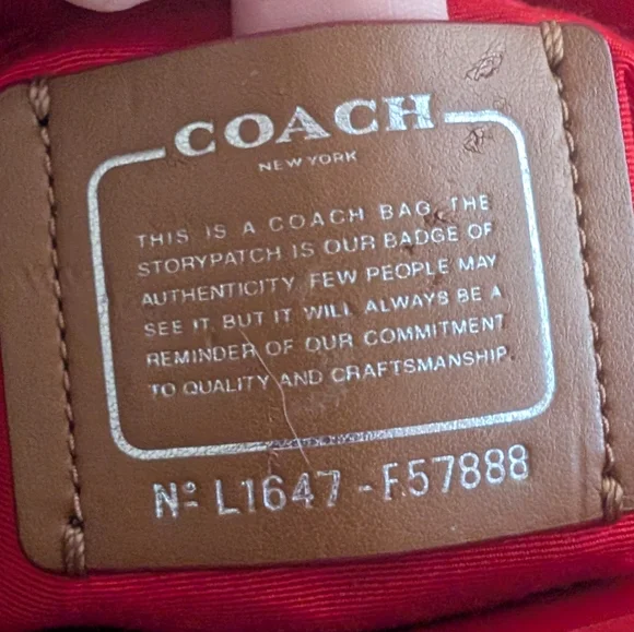 Coach City Tote Brown Leather Signature C Floral Print With Red Trim And Wallet - Picture 13 of 15